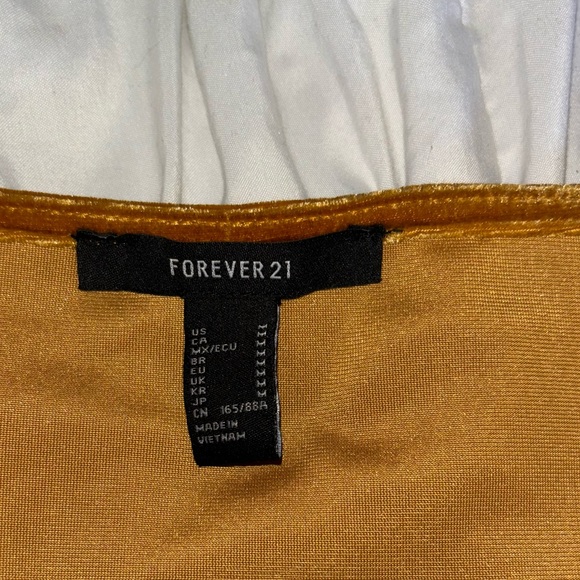 Forever 21 Golden Velvet Top Size M - Picture 2 of 4